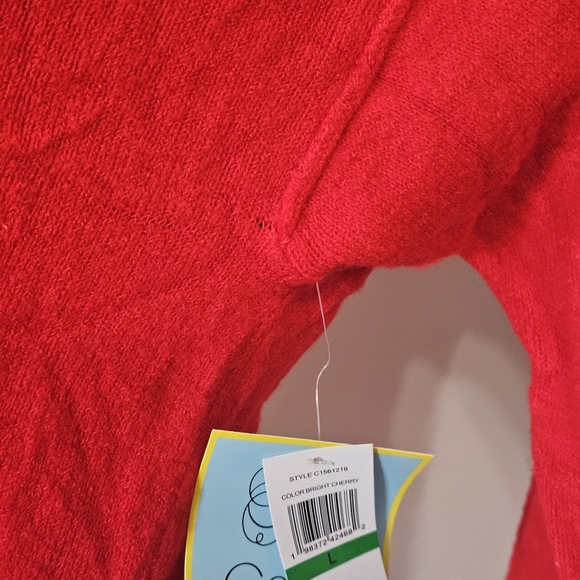 CeCe Women's Be Mine Heart Crewneck Long-Sleeve Sweater Pullover Size L - Picture 13 of 13